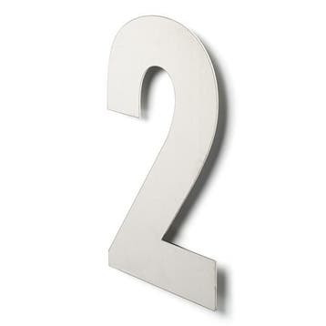 Deurbeslag | Huisnummer 2 | Intersteel | 30 cm, Verzenden, Nieuw
