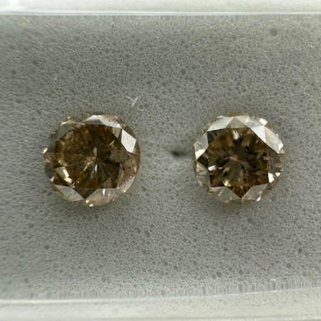 Zonder minimumprijs - 2 pcs Diamant (Natuurlijk gekleurd) -, Nieuw