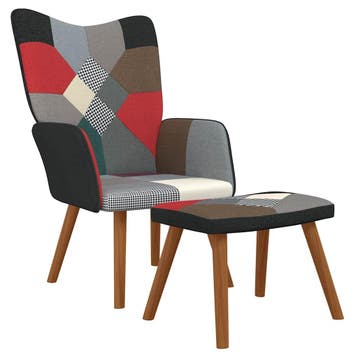 vidaXL Relaxstoel met voetenbank patchwork stof, Verzenden, Nieuw