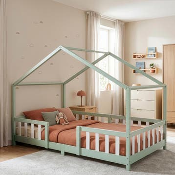 Kinderbed Treviolo met uitvalbeveiliging en matras 120x200 m, Verzenden, Nieuw