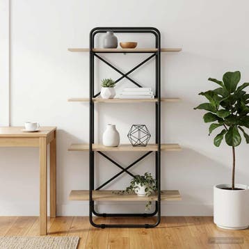 vidaXL Boekenrek 4-laags 60 x 35 x 140 cm PB Sonoma Eiken, Verzenden, 100 tot 150 cm, Nieuw, 50 tot 100 cm