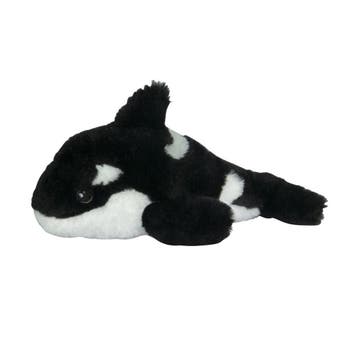 Nature Planet orka knuffel - pluche - zwart/wit - 25 cm, Verzenden, Nieuw