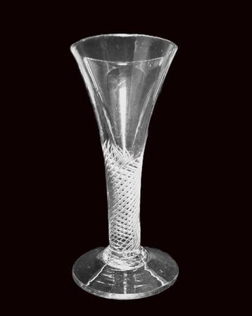 Wijnglas - Dram Glass c1750 - Loodglas - Air Twist Glas 11.2, Antiek en Kunst, Antiek | Glas en Kristal