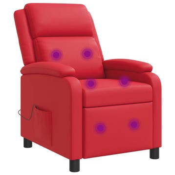 vidaXL Massage Recliner Rood Kunstleer, Verzenden, Nieuw