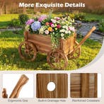 LIVSK Rustieke Bloemenwagen - Wielen en Handvat - Decoratiev, Verzenden, Nieuw