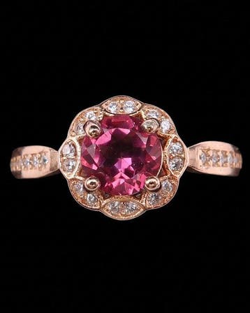 Topaas - Zilver, De Roos van de Dageraad – Ring met Roze
