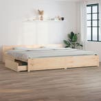vidaXL Bedframe met lades wit 180x200 cm Super King Size, Eenpersoons, Bruin, Verzenden, Nieuw