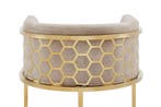 Barkruk ELEGANCE fluweelbeige met goudkleurig, Huis en Inrichting, Barkrukken, Ophalen of Verzenden, Nieuw