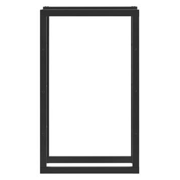 [en.casa] Brandhout rek houtopslag Täby zwart 60x25x100 cm, Verzenden