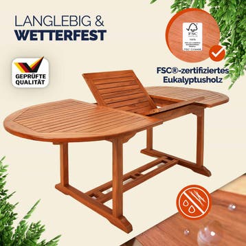 Tuintafel Vanamo Eucalyptushout 150-200x100x74cm FSC®-gec.., Verzenden, Nieuw
