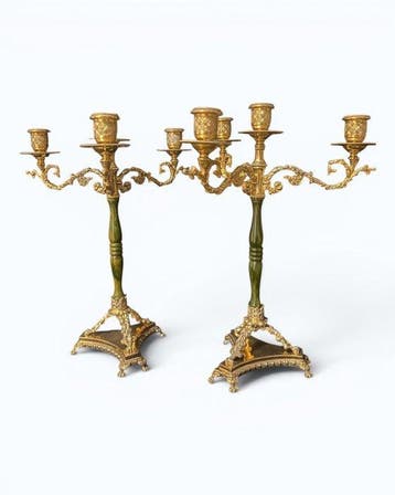Kandelaber (2) - Verguld messing - Empirestijl