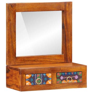 vidaXL Wandkast met lade Bruin 40 x 20 x 50 cm Massief, Huis en Inrichting, Kasten | Overige, Verzenden, Nieuw