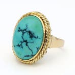 Ring - 18 karaat Geel goud Turquoise, Nieuw
