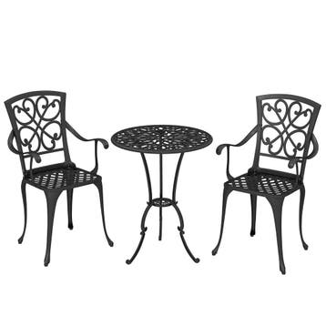 3-delig Tuin Bistro Set Ronde Bistrotisch Met 2 Stoelen Para, Tuin en Terras, Verzenden, Nieuw