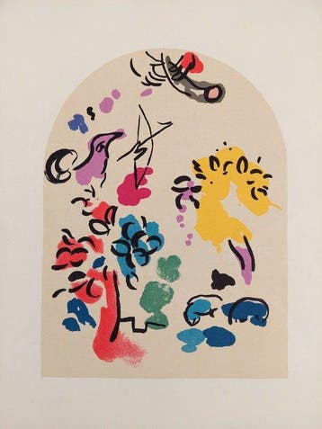 Marc Chagall (1887-1985) - Tribu de Joseph (from Vitraux, Antiek en Kunst