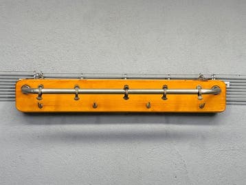 Kapstok - Hout, Metaal - Vintage handdoekrek