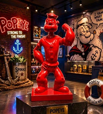 GF Exclusives - XL 58cm Popeye Statue Artwork By: GF