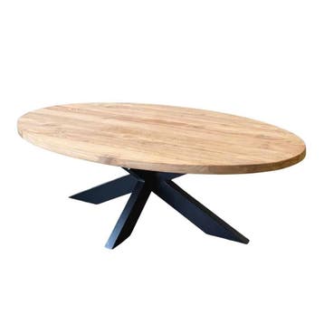Ovale salontafel met stalen poot -  110 cm x 70 cm, Ophalen of Verzenden, Nieuw