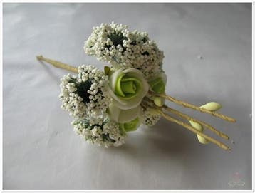 Corsage Miniroos New Style Pick Creme-Groen, Ophalen of Verzenden, Nieuw