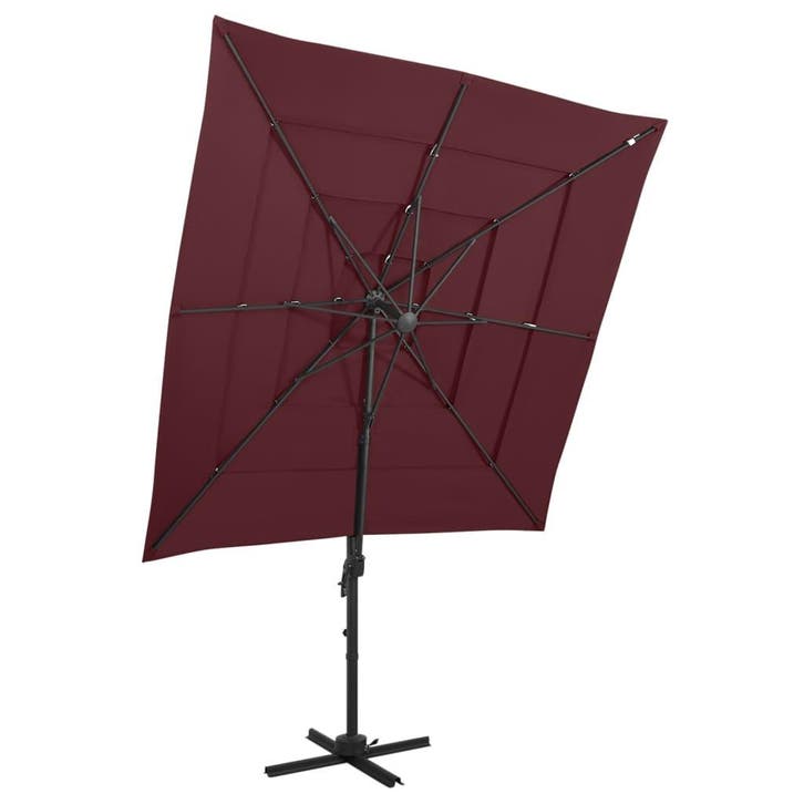 vidaXL Parasol 4-laags met aluminium paal 250x250 cm, Tuin en Terras, Parasols, Nieuw, 2 tot 3 meter, Verzenden