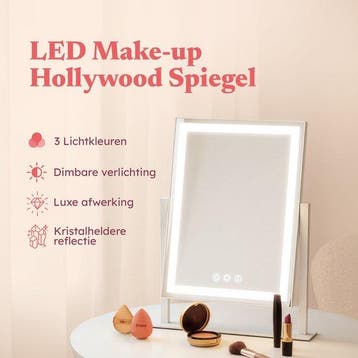 2dekans | Fraay® Hollywood Spiegel met Verlichting 41x30cm -, Ophalen of Verzenden, Zo goed als nieuw