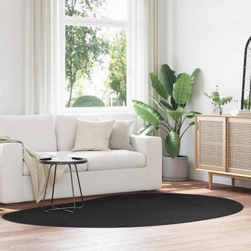 vidaXL Vloerkleden HUARTE Zwart 160 x 230 cm Polyester, Verzenden, Nieuw, Zwart