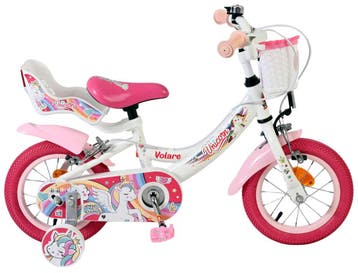 Volare Unicorn Kinderfiets - Meisjes - 12 inch - Wit - Twee, Verzenden, Nieuw, 14 inch of minder