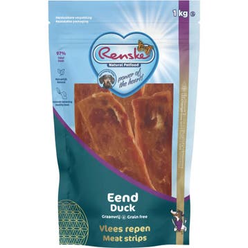 Renske Hondensnack Gezonde Beloning Vlees Strip Eend 1 kg, Dieren en Toebehoren, Verzenden, Hond