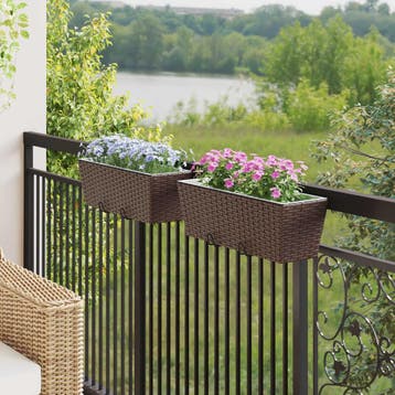 vidaXL Reling 2 st Bruin 50 x 17 x 17 cm Metaal, Tuin en Terras, Minder dan 30 cm, Verzenden, Minder dan 60 cm, Nieuw