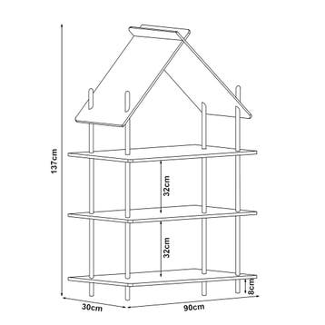 [en.casa] Staand rek Hamarøy voor kinderen 137x90x30 cm bamb, Verzenden, Nieuw