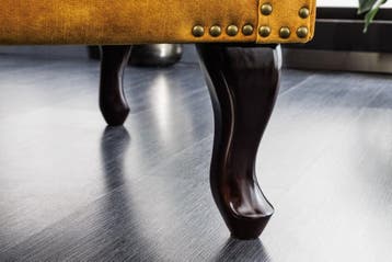 Design vleugelfauteuil CHESTERFIELD 85cm mosterdgeel fluweel, Ophalen of Verzenden, Nieuw