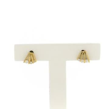 Gouden oorstekers met zirconia (Oorbellen), Gebruikt, Ophalen of Verzenden, Met edelsteen, Goud