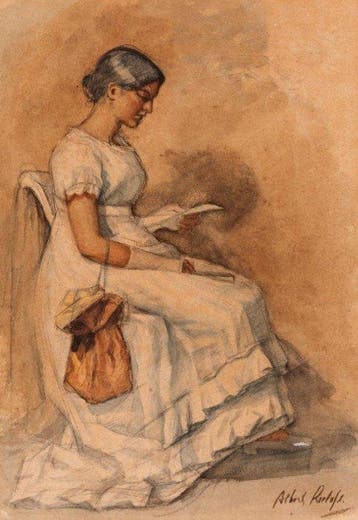 Albert Roelofs (1877 - 1920) - Elegante dame met een liefdes