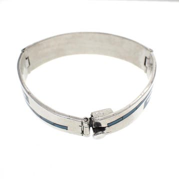 Zilveren slavenarmband met een mozaïek van emaille; Maat S, Sieraden, Tassen en Uiterlijk, Armbanden, Gebruikt, Ophalen of Verzenden
