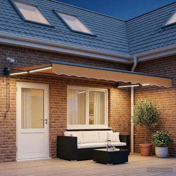 vidaXL Elektrisch Uittrekbaar Zonnescherm Zand, Verzenden, Nieuw