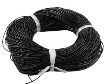 50 cm DQ leerkoord -  runderleer 2mm dik kleur zwart, Ophalen of Verzenden, Nieuw, Draad