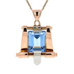 Tricolour gouden hanger met blauwe spinel 14 krt, Ophalen of Verzenden, Nieuw
