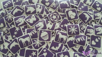 ACTIE Glittertattoo sjablonen set 100 stuks glitter tattoo, Hobby en Vrije tijd, Feestartikelen, Ophalen of Verzenden, Nieuw, Overige typen