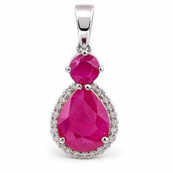 Zonder minimumprijs - Hanger - 14 karaat Witgoud - 2.94ct.