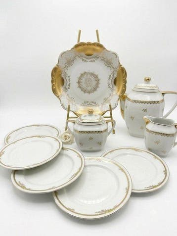 Limoges, Oscar Schaller Wiesau - Koffie- en theeservies (9)