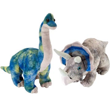 Wild Republic dinosaurus knuffels - set van 2 - 25 cm, Verzenden, Nieuw