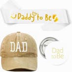 Dad to Be cap, sjerp en button, Verzenden, Nieuw, Versiering, Geboorte of Huwelijk
