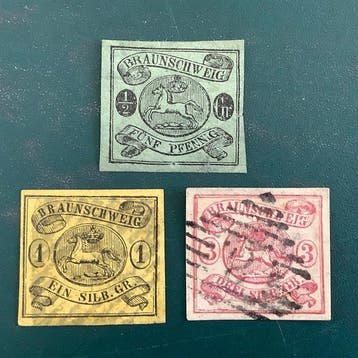 Brunswick 1861 - Volledige emissie wapenschild - Michel, Gestempeld