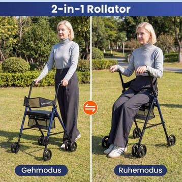 2dekans | Coast Rollator Blauw/Zwart – Opvouwbare Rollator, Diversen, Ophalen of Verzenden, Zo goed als nieuw