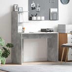 vidaXL Bureau met plank Beton Grijs 102 x 50 x 124 cm, Verzenden, Nieuw