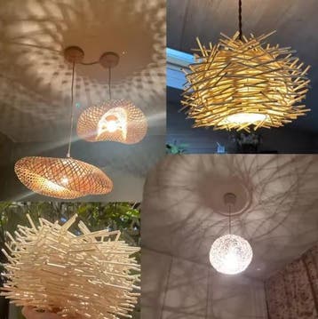 Rotan Bamboe Hanglamp – Handgeweven Natuurlijke Plafondlamp, Verzenden, Nieuw