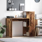 vidaXL Bureau met plank Oud Hout 108 x 55 x 103.5 cm Bewerkt, Verzenden, Nieuw