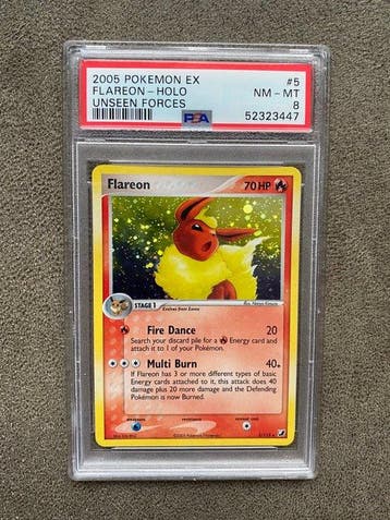 Pokémon - 1 Graded card - Flareon 5/115 Foil - PSA 8 - EX, Nieuw