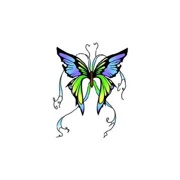 Plak tattoos glitter vlinder groen/blauw - Tatoeages, Ophalen of Verzenden, Nieuw