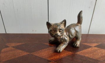 P. Chenet Foundry - Beeld, Kat - 8 cm - Brons, Antiek en Kunst, Curiosa en Brocante